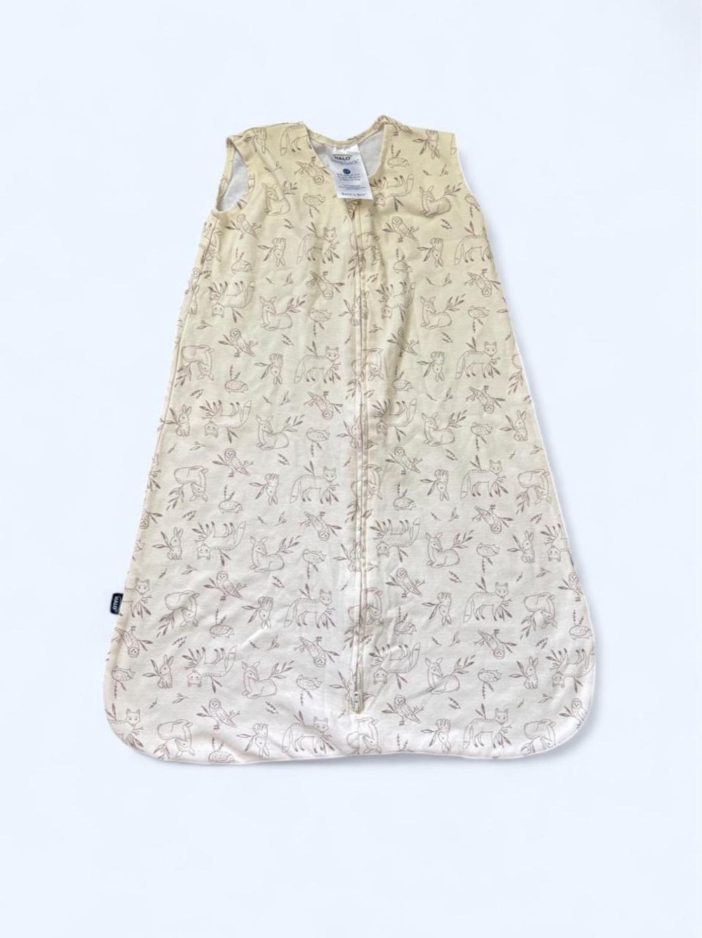 Halo Beige and Brown Woodland Animal Sleeveless Sleep Sack